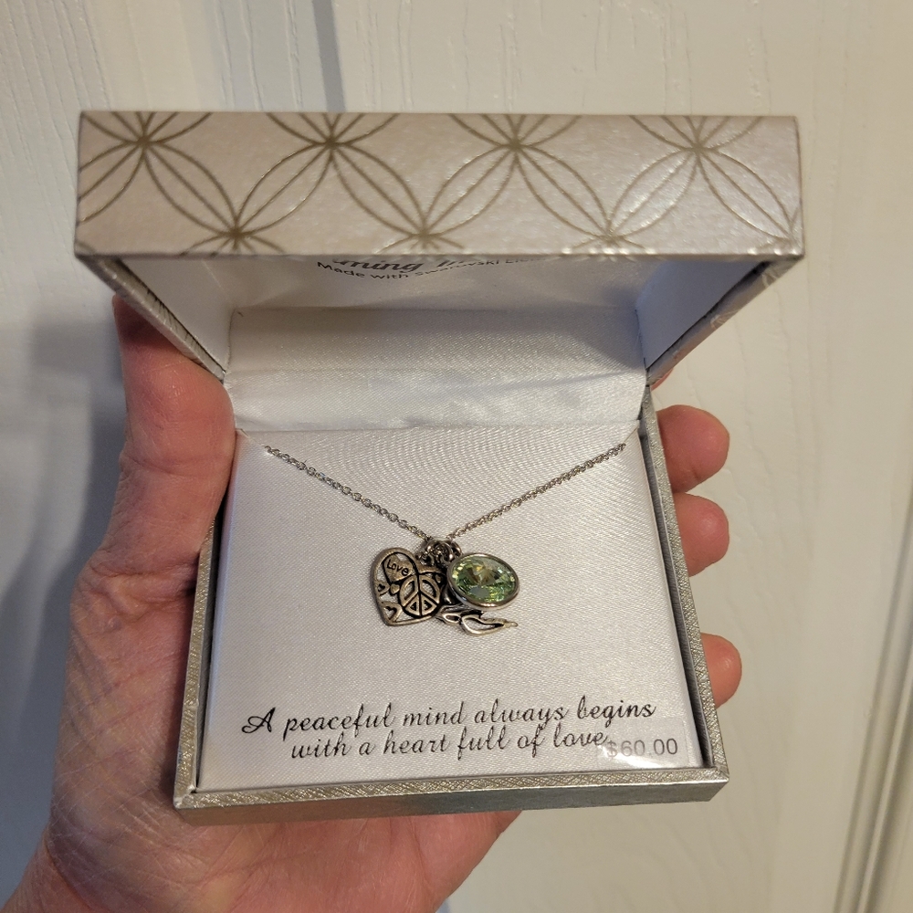Kohl's Charming Inspirations Pendant & Charms ~ Swarovski Crystal ~ Heart ~ NIB
